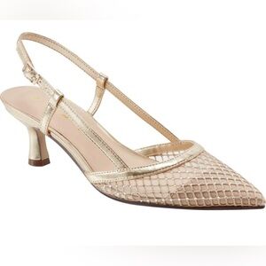 Unisa Rhinestone Mesh Slingback Pump in Gold